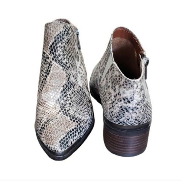 Lucky Brand Snake Embossed Ankle Boots - Picture 3 of 6